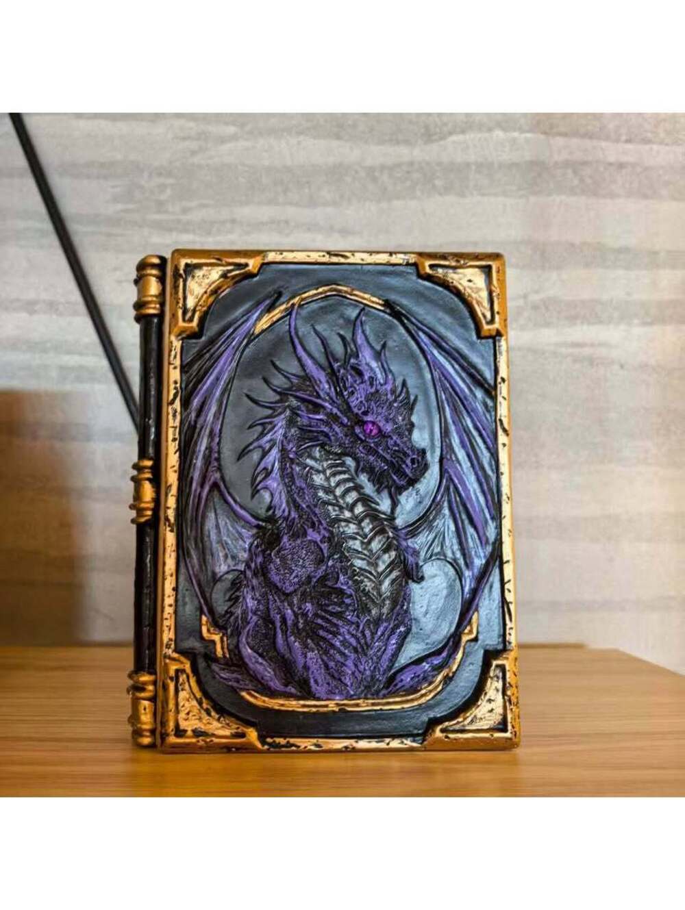 3D Dragon Resin Journal Purple – Gothic Embossed Notebook & Fantasy RPG